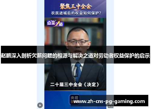 赵鹏深入剖析欠薪问题的根源与解决之道对劳动者权益保护的启示